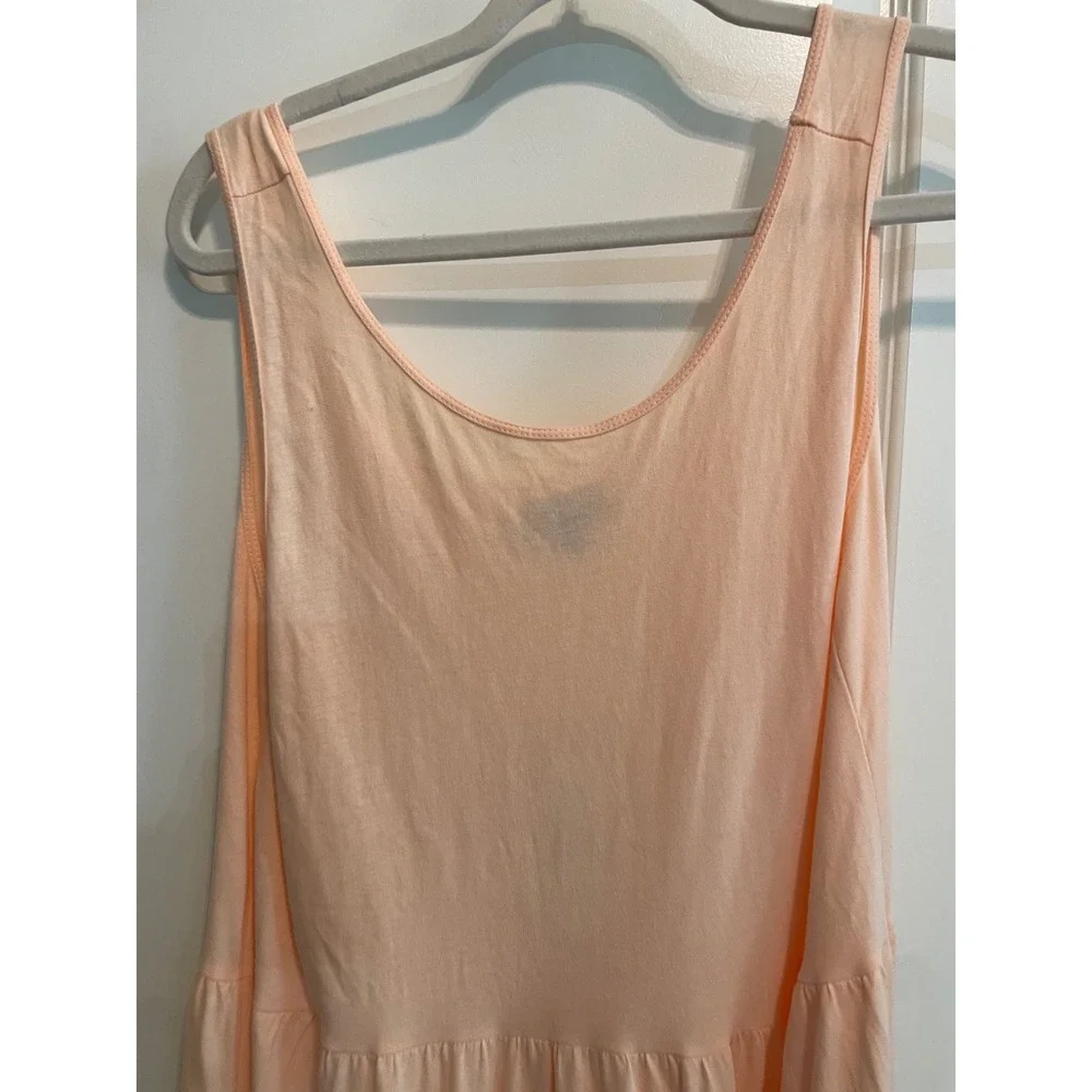 J.Crew Womens Peach Cotton Jersey Tiered Maxi Dress Sleeveless Size M NWT